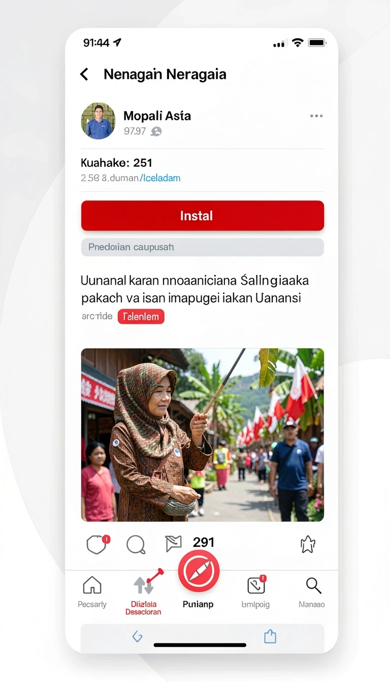 Cuplikan layar menu unduhan fulltoto untuk perangkat Android